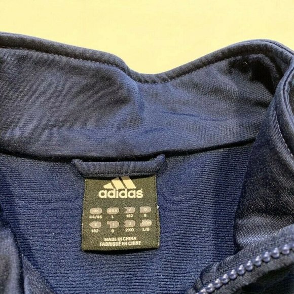 Adidas Full Zip Tracksuit Jacket Three Stripes Logo Golf Athleisure Mock‎ Neck L - Picture 5 of 12